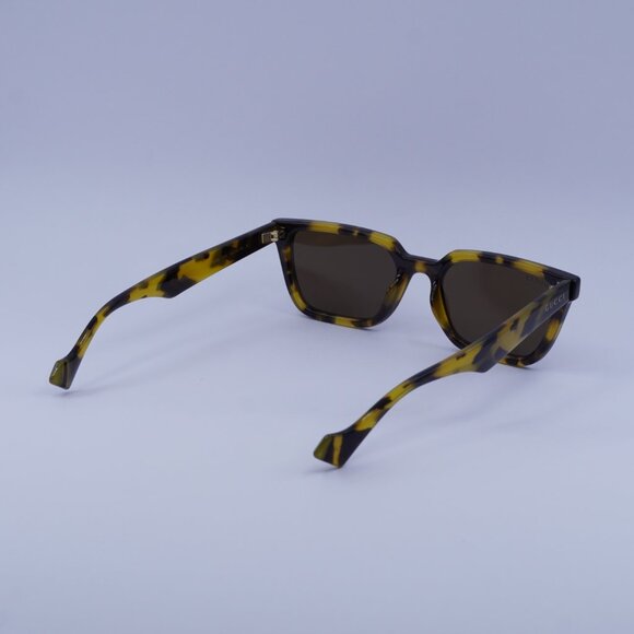 Gucci GG1539S 005 Sunglasses Yellow Havana Square Frame, Brown Lenses - Picture 10 of 13